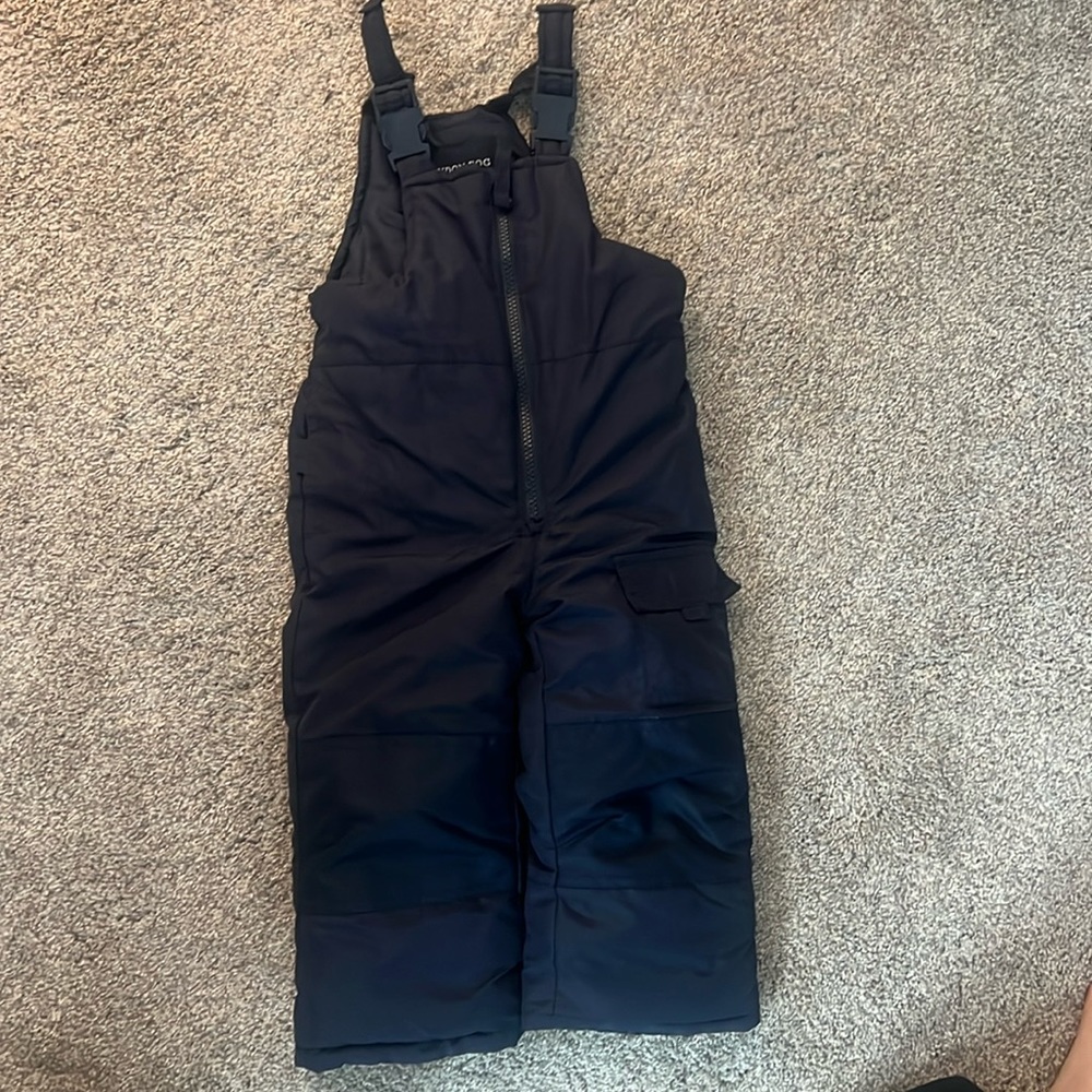 London Fog toddler unisex  size 2T navy bib overall snow pants -never worn